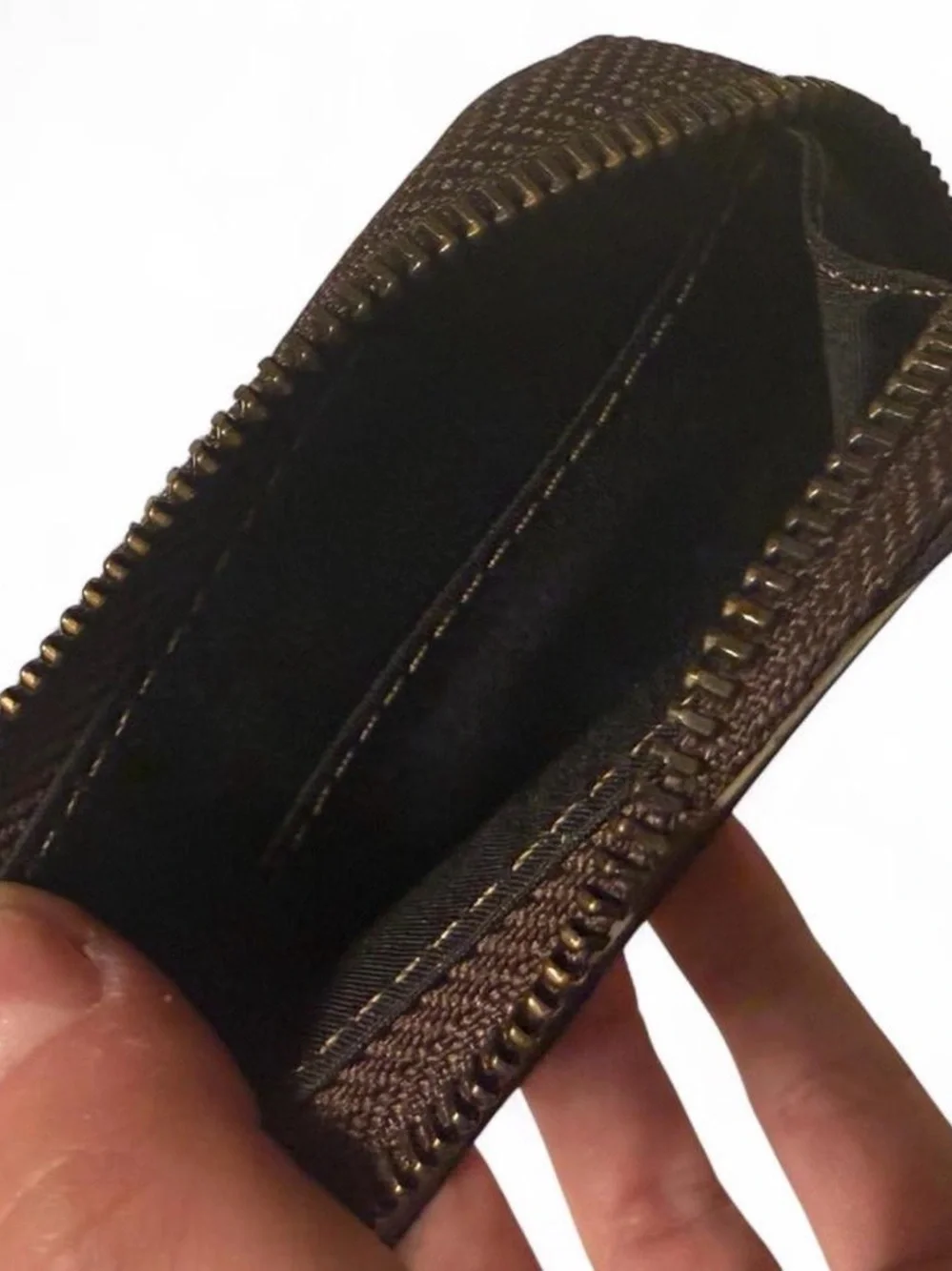 Fossil Dark Brown Leather Zip Pouch